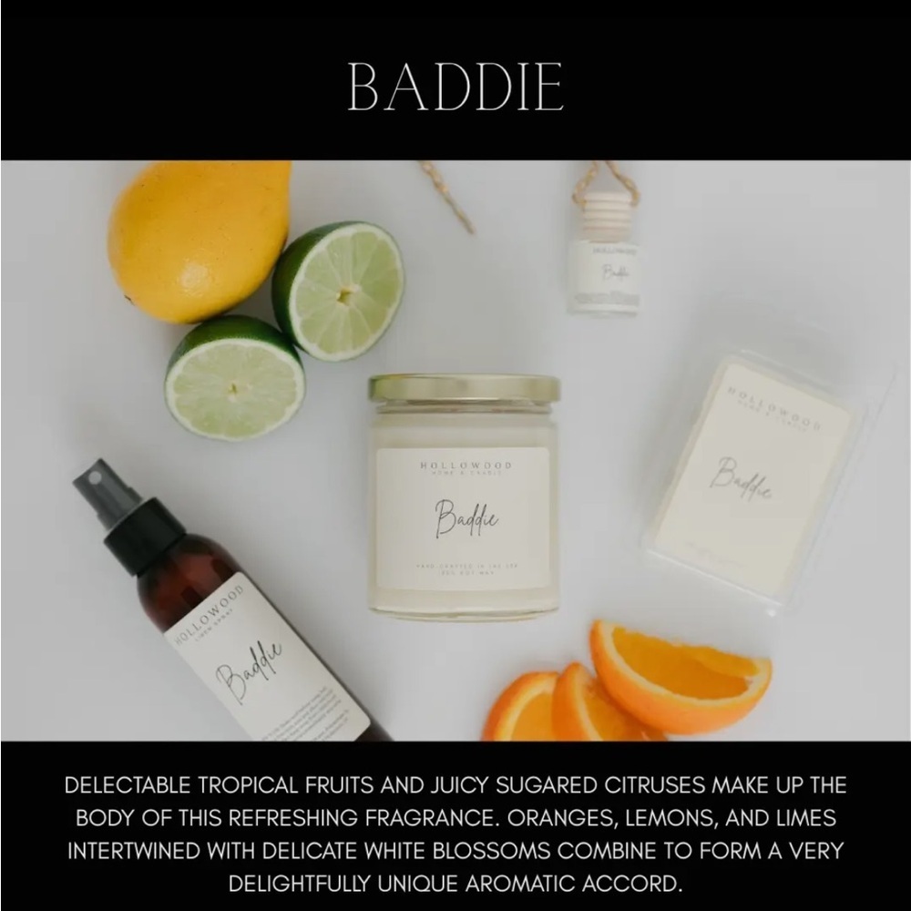 New Hollywood Home and Candle Baddie Summer 8oz Candle - Picture 5 of 6